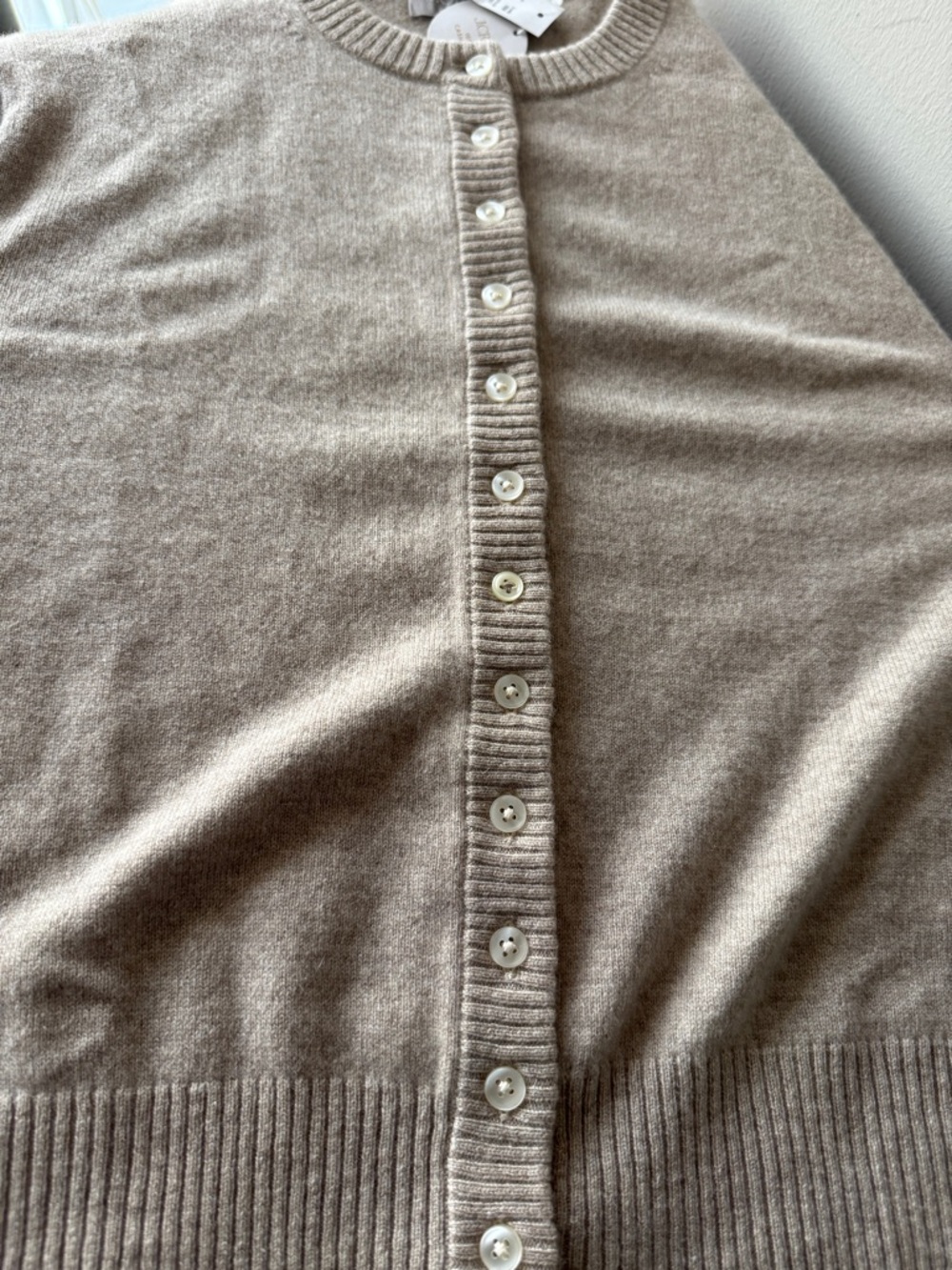 NWT! J. CREW Women’s Perfect Cashmere Cardigan in Heather Stone, Size Small - Picture 8 of 15